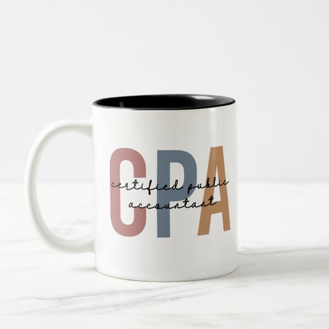 Tasse 2 Couleurs Comptable public certifié Retro CPA (Gauche)
