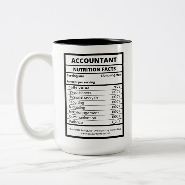 Tasse 2 Couleurs Comptable Travail sur la valeur quotidienne drôle (Gauche)