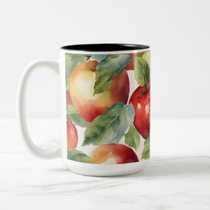 Tasse 2 Couleurs Conception aquarelle de pommes fraîches