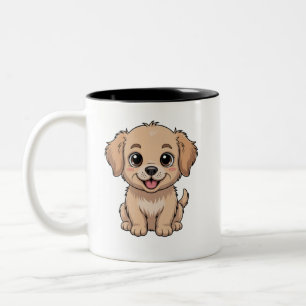 Tasse 2 Couleurs Conception de chiot Golden Retriever mignon