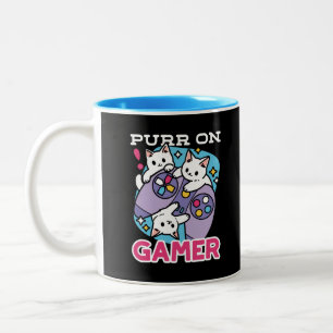 Tasse 2 Couleurs Conception de gamer de chat - Purr sur Gamer Joyst