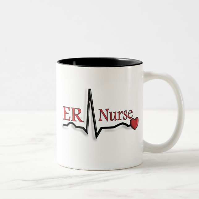 Tasse 2 Couleurs Conception de l'infirmière QRS d'ER (Droit)