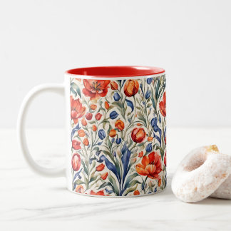 Tasse 2 Couleurs Conception de motif de WC Tulip Bloomers