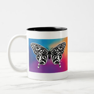 Tasse 2 Couleurs Conception de papillon avec des couleurs de couche