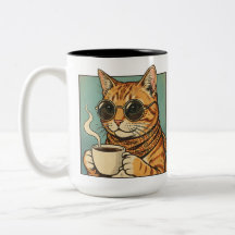 Conception de style rétro pour café Cool Cat pour