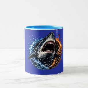 Tasse 2 Couleurs Conception de tête de requin Ocean Splash – Graphi