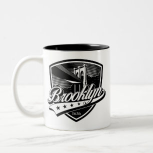 Tasse 2 Couleurs Conception élégante de logo Brooklyn Swoosh