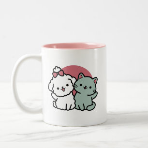 Tasse 2 Couleurs Conception "Fur-Real Friends Forever"