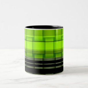Tasse 2 Couleurs Conception graphique d'art en osier de vert de