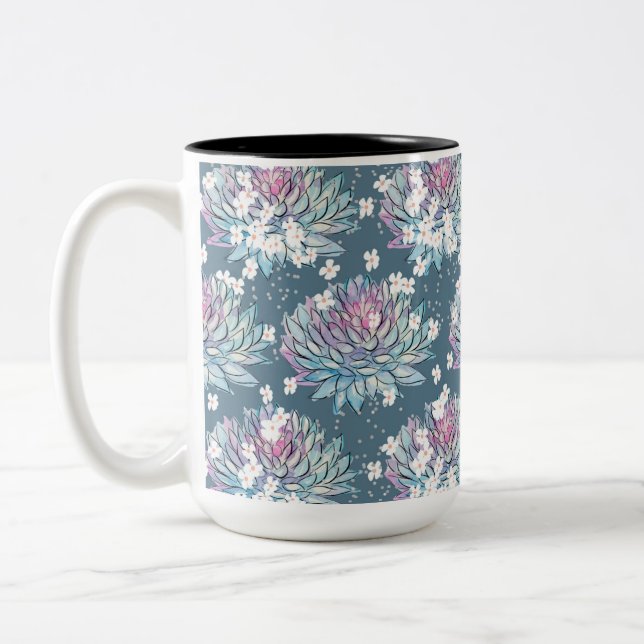 Tasse 2 Couleurs Conception réussie avec marguerite (Gauche)