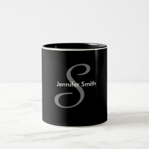 Tasse 2 Couleurs Conception simple de monogramme