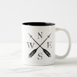 Tasse 2 Couleurs Conception simple et Vintage de compass