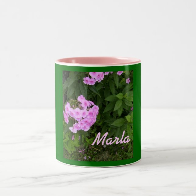 Tasse 2 Couleurs Conception-Tasse Style-Florale de Marla-Nom (Centre)