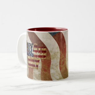 Tasse 2 Couleurs Conception vintage de la fête d'indépendance du 4 