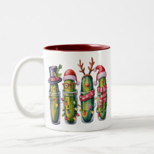 Tasse 2 Couleurs Concombre de Noël drôle Pickle Pickles Fête 