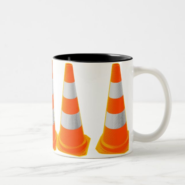 Tasse 2 Couleurs Cône du trafic avec les rayures grises (Droit)
