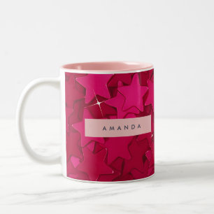 Tasse 2 Couleurs Confettis Personnalisés Rose Fushia en Forme d'Éto