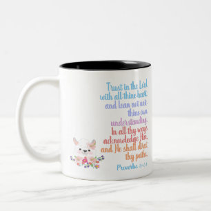 Tasse 2 Couleurs Confiance dans le Seigneur Bible Verse