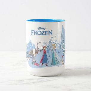 Tasse 2 Couleurs congelé  Sven, Anna, Elsa et Olaf Blue Pastels