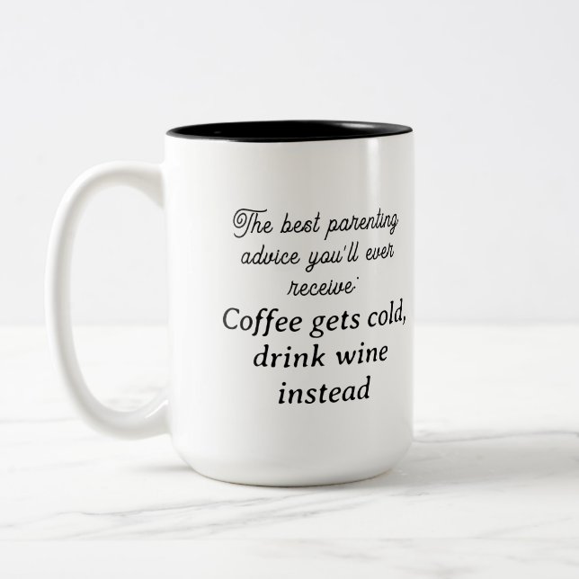 Tasse 2 Couleurs Conseil parental amusant (Gauche)