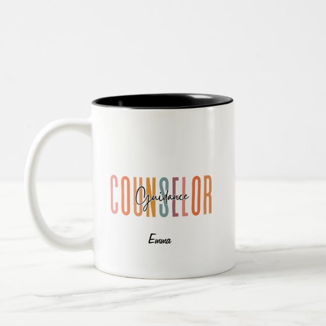 Tasse 2 Couleurs Conseiller d'orientation scolaire personnalisé (Gauche)
