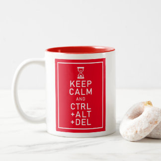 Tasse 2 Couleurs Conserver calme et CTRL + ALT + DEL Funny Programm