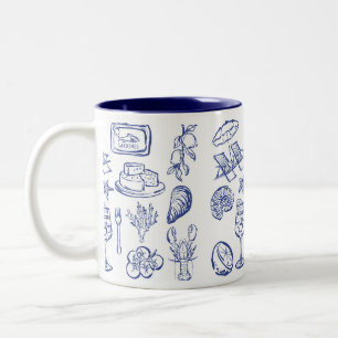 Tasse 2 Couleurs Contour de la vie méditerranéenne