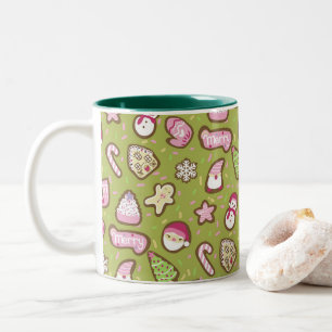 Tasse 2 Couleurs Cookies Vert Noël