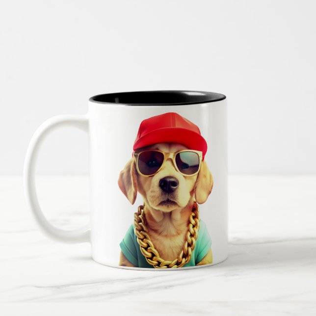 Tasse 2 Couleurs Cool Doggone" Hip hop Pup" (Gauche)