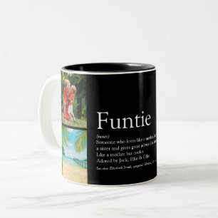 Tasse 2 Couleurs Cool Funtie Tante Tante Définition Collage Photo