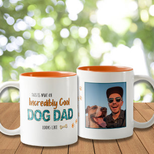 Tasse 2 Couleurs Cool incroyable Chien Papa, Amusant Animateur Cade