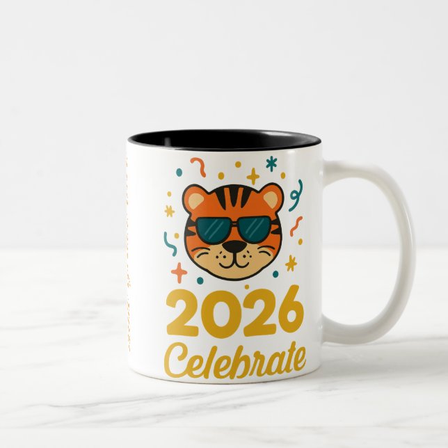 Tasse 2 Couleurs Cool Party Tiger (Droit)