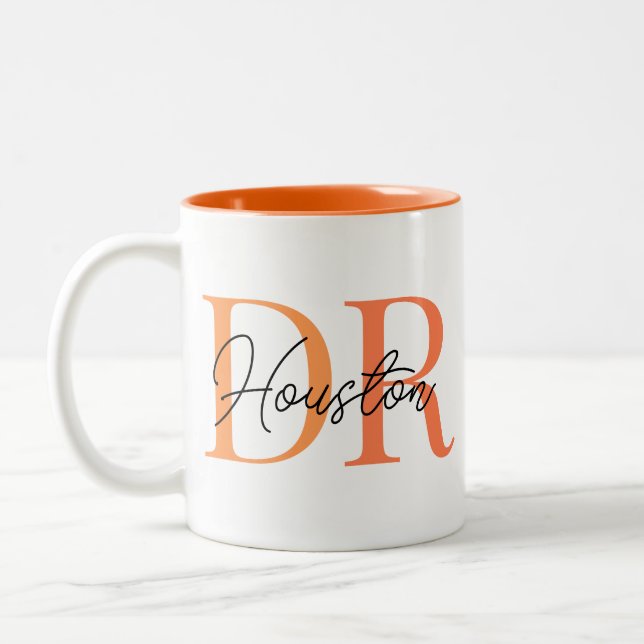 Tasse 2 Couleurs Cool Stylish DR cadeau Docteur personnalisé Café (Gauche)