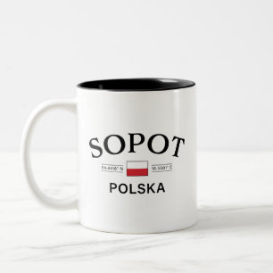 Tasse 2 Couleurs Coordonnées polonaises Sopot Polska (Pologne)
