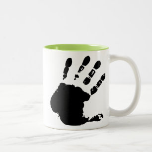 Tasse 2 Couleurs Copie fraîche de main ; Handprint