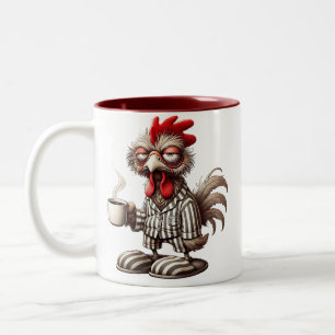 Tasse 2 Couleurs Coq Grognon du Matin – Café d'Abord !