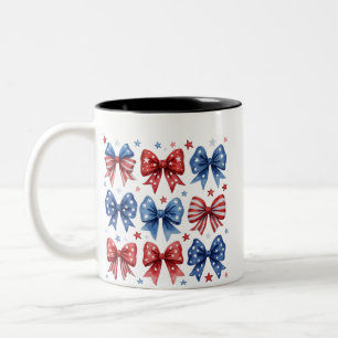 Tasse 2 Couleurs Coquette American Flag Coquette Bow 4 juillet