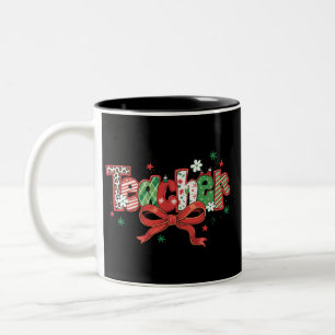 Tasse 2 Couleurs Coquette Enseignant Noël Crayon Joyeux Noël