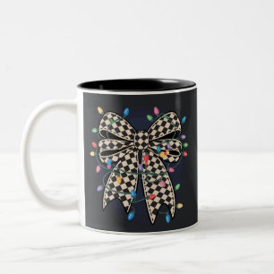 Tasse 2 Couleurs Coquette Feux de Noël Bow Joyeux Noël