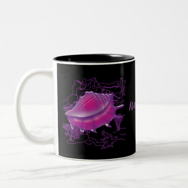 Tasse 2 Couleurs Coquille marine rose (Gauche)