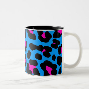 Tasse 2 Couleurs Corey Tiger 80s Vintage Léopard Bleu