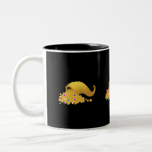 Tasse 2 Couleurs Corne d'abondance de Thanksgiving dorée