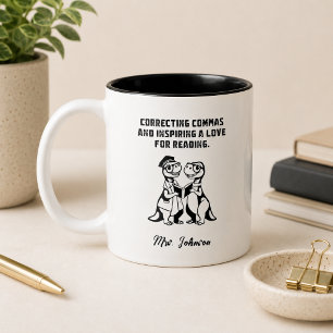 Tasse 2 Couleurs Correction des virgules Amour de la lecture à la m