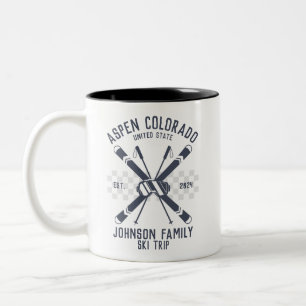 Tasse 2 Couleurs Correspondance de groupe de voyage de ski personna