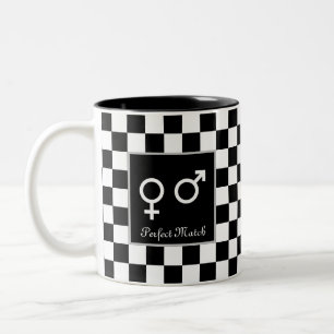 Tasse 2 Couleurs Correspondance parfaite sur les échecs noir et bla