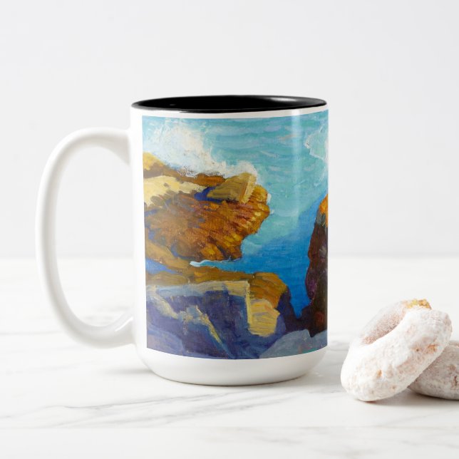 Tasse 2 Couleurs Côte du Maine par Newell Convers Wyeth (Avec donut)