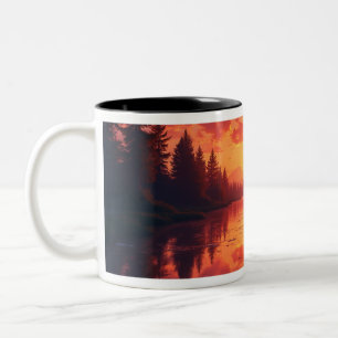 Tasse 2 Couleurs coucher de soleil d'automne