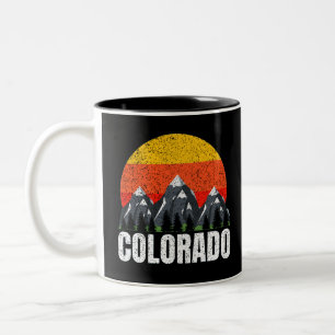 Tasse 2 Couleurs Coucher de soleil rétro du Colorado
