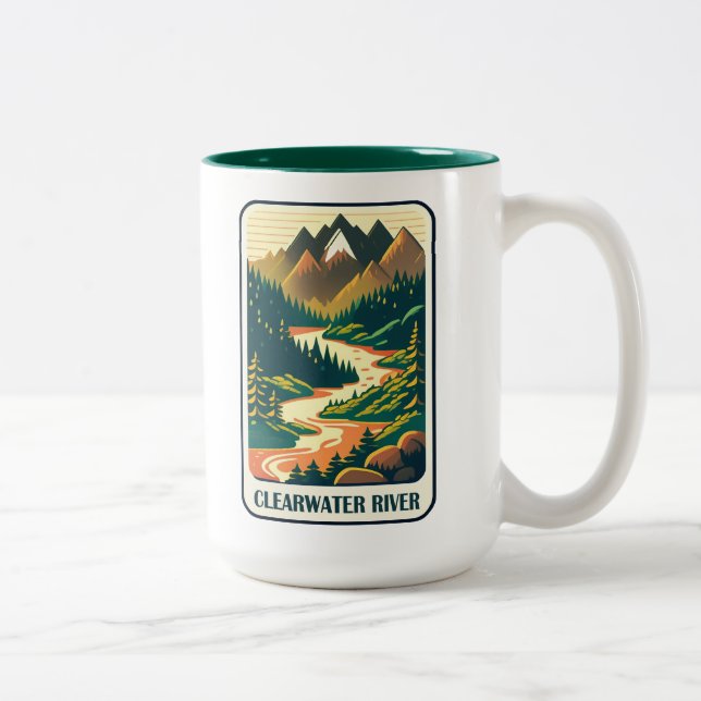 Tasse 2 Couleurs Couleurs de la rivière Clearwater Idaho (Droit)