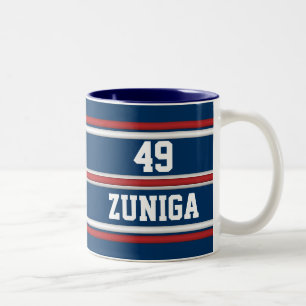 Tasse 2 Couleurs Couleurs Esprit d'équipe avec nom et numéro d'équi